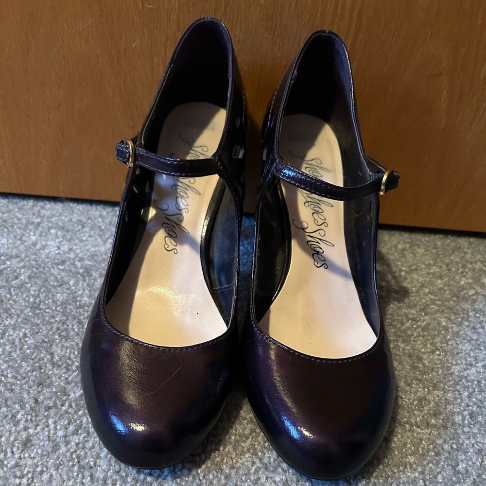 Stylish Deep Purple Mary Jane Heels from Marks & Spencer